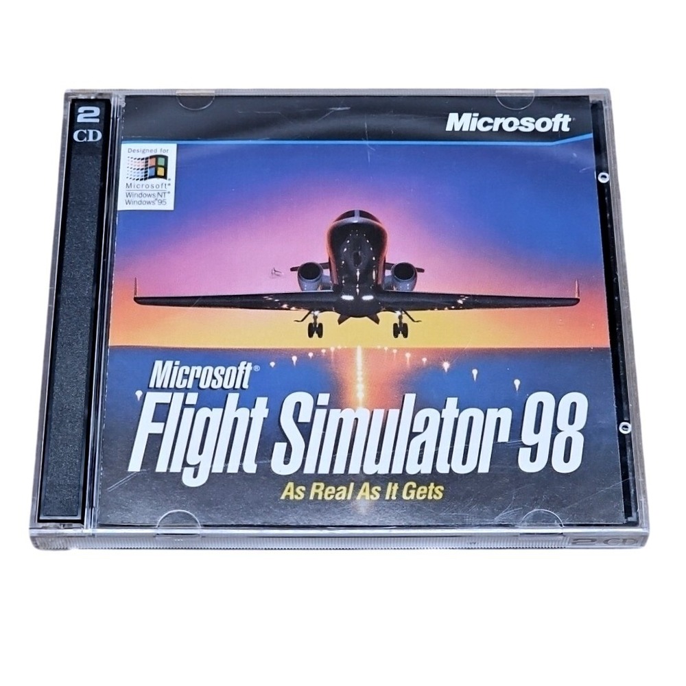 Microsoft Flight Simulator 98‎ PC Big Box Windows 95 NT Vintage Aviation Sim